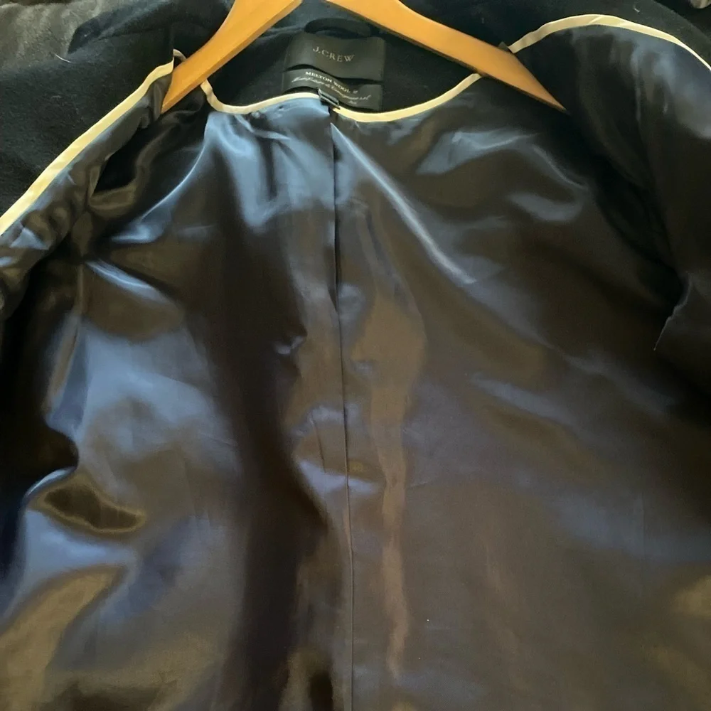 J.Crew Casual B4906 Wool Melton Hooded Coat Jacket 16 black